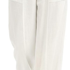 Linen Pants Women Summer Wide Leg Palazzo Pants Loose Flowy | Loose, High Waist, Boho Lounge, Trousers, Work Linen Outfits