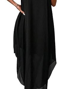 Verdusa Women's Wedding Guest Dress Halter Flowy Chiffon Long Dresses | Cocktail Dress, Asymmetrical Dress for Women, Sleeveless, Prom Dress, Cruise Outfits, Boho