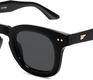 VANLINKER Retro Thick Square Polarized Sunglasses for Men Women VL9881 | Small Chunky Fashion Rectangle Shades