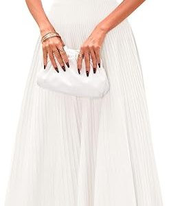 PRETTYGARDEN Women's Summer Pleated Midi Work Dress | Sleeveless A Line Knit Business Dresses, Spring Semi Formal Long Dress for Wedding Guest, Cocktail Party, Teacher Outfits