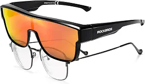 ROCKBROS Polarized Fit Over Glasses Sunglasses Wrap Around UV400 | UV400 Protection, Blocks Glare & Scattered Light, Lightweight 25g, For Driving Cycling Fishing Climbing Travel, Men & Women