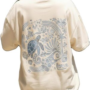 Oversized Graphic Tees for Women Teens Summer Ocean Short Sleeve Crewneck Loose T Shirts Y2k Beach Streetwear