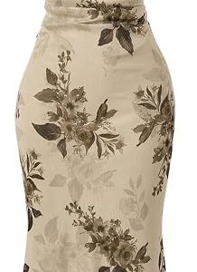 SOLY HUX Women's Floral Mesh Cami Dress Cocktail Wedding Guest Long Dresses | Bodycon Cami Dress, Cowl Neck, Sleeveless, Summer Maxi Dresses