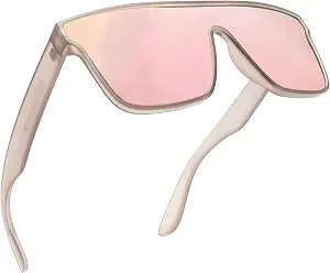 GLINDAR Oversized Square Polarized Sunglasses for Men Women | One Piece Lens, Lightweight, Shield Shades, UV400 Protection