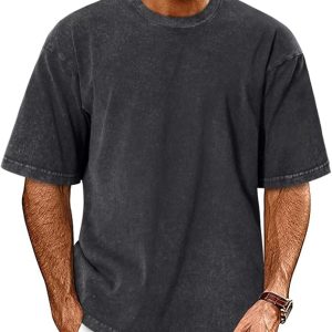Oversized Tshirts for Men Short Sleeve Vintage Washed Basic Loose Tees | ADOREJOY Oversized Tshirts 100 Cotton Crew Neck Shirt Acid Wash Streetwear Outfits Summer Sports Suits 2026