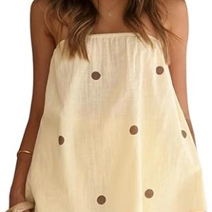 MSBESYOR Women Polka Dot Two Piece Shorts Set Strapless Tube Top Lounge Sets Summer Vacation Resort Travel Outfits