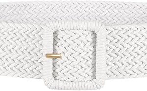 JASGOOD Women's Wide Straw Woven Boho Belt - Raffia Rattan Waist Strap for Summer Dresses & Jeans