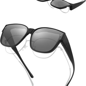 Flip Up Polarized Fit Over Sunglasses UV400 For Women Men | Oversized TR90 flip up fit over glasses shades, great for driving, fishing