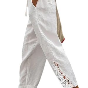 Acelitt Women Casual Lightweight Drawstring Elastic Waist Pants with Pockets, S-XXL