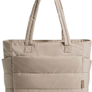 BAGSMART Tote Bag for Women, Lightweight Puffy Tote Bag with Compartments Shoulder Bag Handbag for Travel, Work, Gym | Lightweight