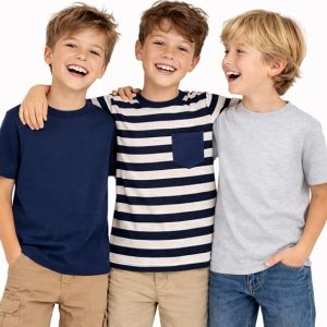 Boys T Shirts 3 Pack Cotton Short Sleeve Tee Shirts Casual Summer Tops for Kids and Big Boys 4-13 Years