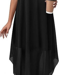 PRETTYGARDEN Women's Summer Wedding Guest Halter Maxi Dresses | Long Flowy Asymmetrical Sundress, Elegant Evening Dinner Party Dress, Pockets, Beach Vacation Outfits, Spring Resort Wear