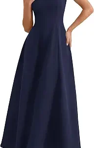 PRETTYGARDEN Women's Sleeveless Summer Elegant Maxi Dresses | High Crew Neck, Flared A Line, Long Flowy Tank Dress with Pockets, Modest Spring Outfits for Wedding Guest, Cocktail Party