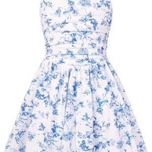 Grace Karin Girls Floral Summer Spring Halter Tie Back Dresses Size 7-16 | Girls Floral Summer Dress Spring Holiday Beach Party Sundress Halter Neck Tie Backless Dresses 7-14 Years