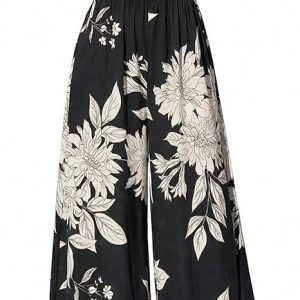 KIRUNDO Jumpsuits for Women Dressy Romper Summer One Piece | Sleeveless Boho Floral Jumpsuits, Wide Leg Pants Rompers, Beach Vacation Cruise Outfits, Resort Wear, Airport Travel Clothes