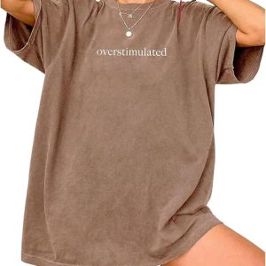SOLY HUX Women's Letter Print Graphic Tees Oversized T Shirt | Crew Neck, Short Sleeve, Vintage Summer Tops