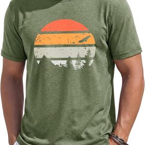 Runcati Mens Short Sleeve T-Shirts Casual Graphic Tees Summer Beach Tops | Printed, Crewneck, Hawaiian, Vintage Shirt