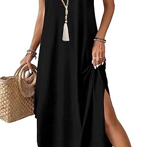 WIHOLL Summer Dresses for Women 2026 Maxi Dress Boho Halter Dress Sundresses Beach Vacation Clothes Travel Outfits