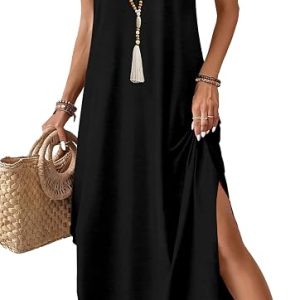 WIHOLL Summer Dresses for Women 2026 Maxi Dress Boho Halter Dress Sundresses Beach Vacation Clothes Travel Outfits
