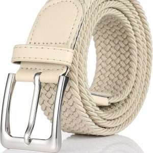 Elastic Braided Golf Belt for Men 1 3/8" | Woven Stretch Belt for Golf Casual Jeans Shorts Pants