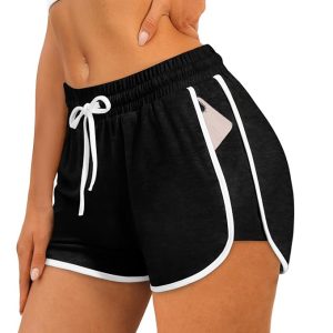 WIHOLL Womens Athletic Shorts Running Color Block Dolphin Shorts with Pockets and Drawstring