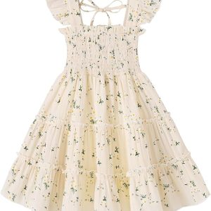 YOUNGER TREE Toddler Girl Dress Kids Sleeveless Ruffle Dresses for Girls Summer Outfits Beach Sundress