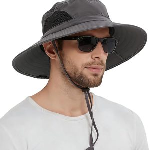 Wide Brim Sun Bucket Hat, Waterproof Boonie Hat for Men & Women | UPF 50+ UV Protection, Adjustable & Breathable, Foldable & Durable for Fishing Hiking Garden Beach