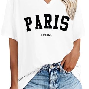 Oversized Tshirts for Women Graphic V Neck Short Sleeve Summer Casual Tops | Rosemia Oversized Graphic Tshirts Soft Lightweight Tees Loose Tops Suitable for All Day Dressing Has Different Patterns 2026