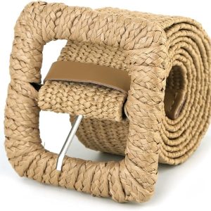 SeptCity Woven Belts for Women, Wide Boho Stretchy Ladies Belts for Dresses and Jeans Valentine's Day Gift for Women