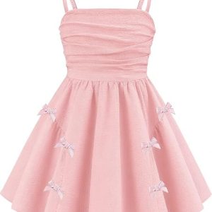 Girls Summer Dress Sleeveless Cami Dresses for Girls Casual Party Fancy Flowy Sundress Beach Cute Outfits 4-12Y
