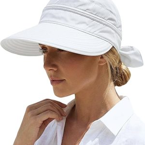 2-in-1 Women’s Sun Visor Sun Hat Zipper Off Ponytail Friendly, Lightweight Quick Dry, Summer UV Protection