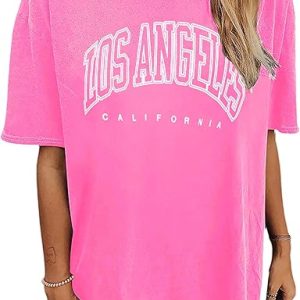 vblane Oversized T Shirts for Women Short Sleeve Summer Loose Vintage Graphic Tees