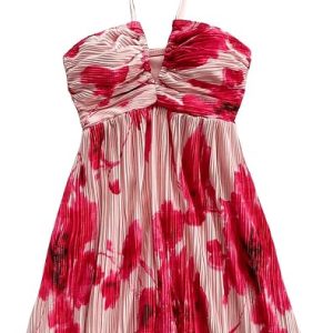 SOLY HUX Women's Tie Dye Summer Cami Dress Halter Backless Short Dresses | Sleeveless, A Line, Sundress, Vacation, Beach Outfits