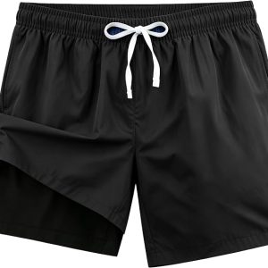 Men's Swim Trunks Hawaiian Quick Dry 2 in 1 Board Shorts with Pockets Drawstring Beach Swimsuits