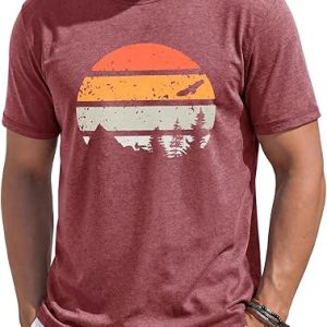 Runcati Mens Short Sleeve T-Shirts Casual Graphic Tees Summer Beach Tops | Printed, Crewneck, Hawaiian, Vintage Shirt