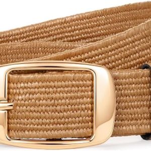 Straw Elastic Woven Belts for Women Boho Stretch Braided Rattan Belt for Fashion Jeans Dress