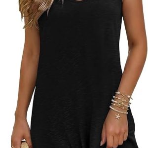 Ekouaer Swimsuit Coverup for Women Sleeveless Bathing Suit Cover Up 2026 Twisted Tank Beach Summer Dress A-line Sundress