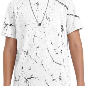 Haloumoning Boys Short Sleeve T Shirts Kids Hipster Hiphop Tops 5-14 Years | Crewneck, Summer, Fashion 3D Print Crewneck Tees