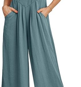 IWOLLENCE Women's Summer Jumpsuits Boho Wide Leg Overalls Casual Loose Rompers with Pockets 2026