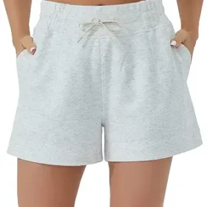 THE GYM PEOPLE Women's Drawstring Sweat Shorts High Waisted Summer Workout Lounge Shorts with Pockets