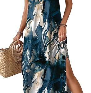 WIHOLL Summer Dresses for Women 2026 Maxi Dress Boho Halter Dress Sundresses Beach Vacation Clothes Travel Outfits