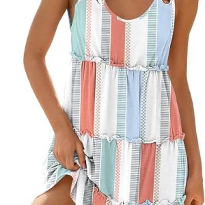Summer Dresses for Women 2026 Sundresses Vacation Beach Swimsuit Cover Ups | Disamer Sun Dress,Beach Vacation Outfits,Casual Dress,Spring Outfits,Sundress,Womens Summer Dresses,Boho Floral,Striped Dress