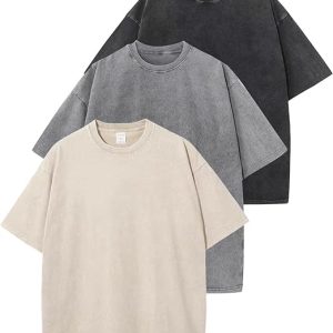 Arssm Men Oversized T Shirts Vintage Tee Loose Fit Short Sleeve Casual Streetwear Baggy Washed Unisex Tops