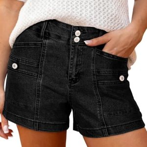 Astylish Women's High Waisted Stretchy Jean Shorts Trendy Denim Shorts | Casual Fashion,Double Button Fly