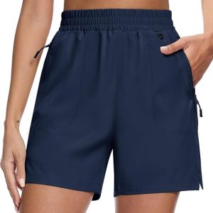 MAGCOMSEN Women's 5" Hiking Cargo Shorts UPF 50+ Quick Dry Lightweight Golf Athletic Casual Summer Shorts with Pockets