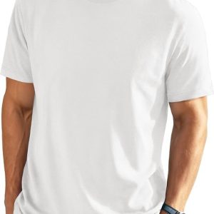 EKLENTSON Men's Short Sleeve Cotton T Shirt Crew Neck Basic Tee | Comfortable, breathable and soft cotton, tag-free crew neck, machine washable, easy match, solid color for daily casual wear