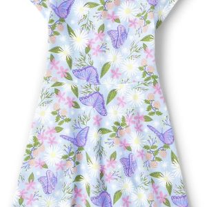 The Children's Place Girls' Plaid Stretch Jacquard Short Sleeve Dress