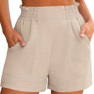 ANRABESS Shorts for Women Summer Casual Elastic High Waisted Wide Leg Cute Dressy 2026 Vacation Beach Clothes