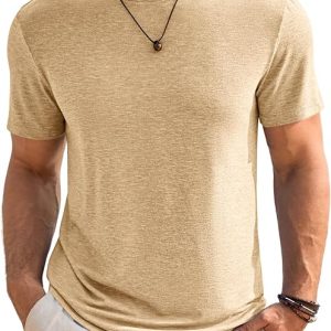 Runcati Mens Short Sleeve T-Shirts Classic Crew Neck Casual Shirt Summer Basic Lightweight Fashion Moisture Wicking Tees