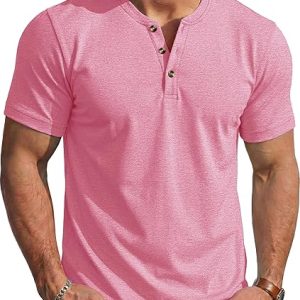 MAGCOMSEN Men's Henley Short Sleeve Shirt Moisture Wicking Lightweight Cotton T-Shirts Casual Summer Basic Tee Shirt